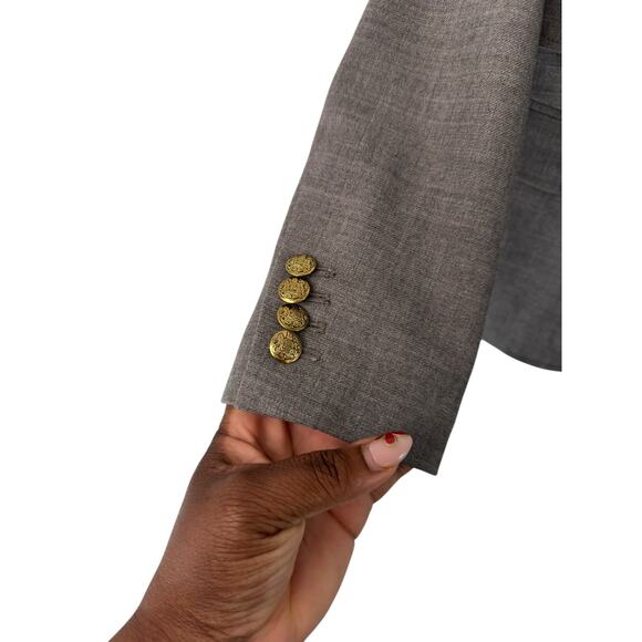 J.Crew Gray Preppy Work Office Business‎ Academia Wool Schoolboy Blazer Size 2 - Picture 6 of 12